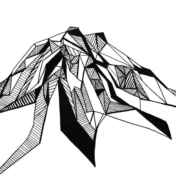 570x570 Washington State Mountains Polygonal Drawings Art Print Collection