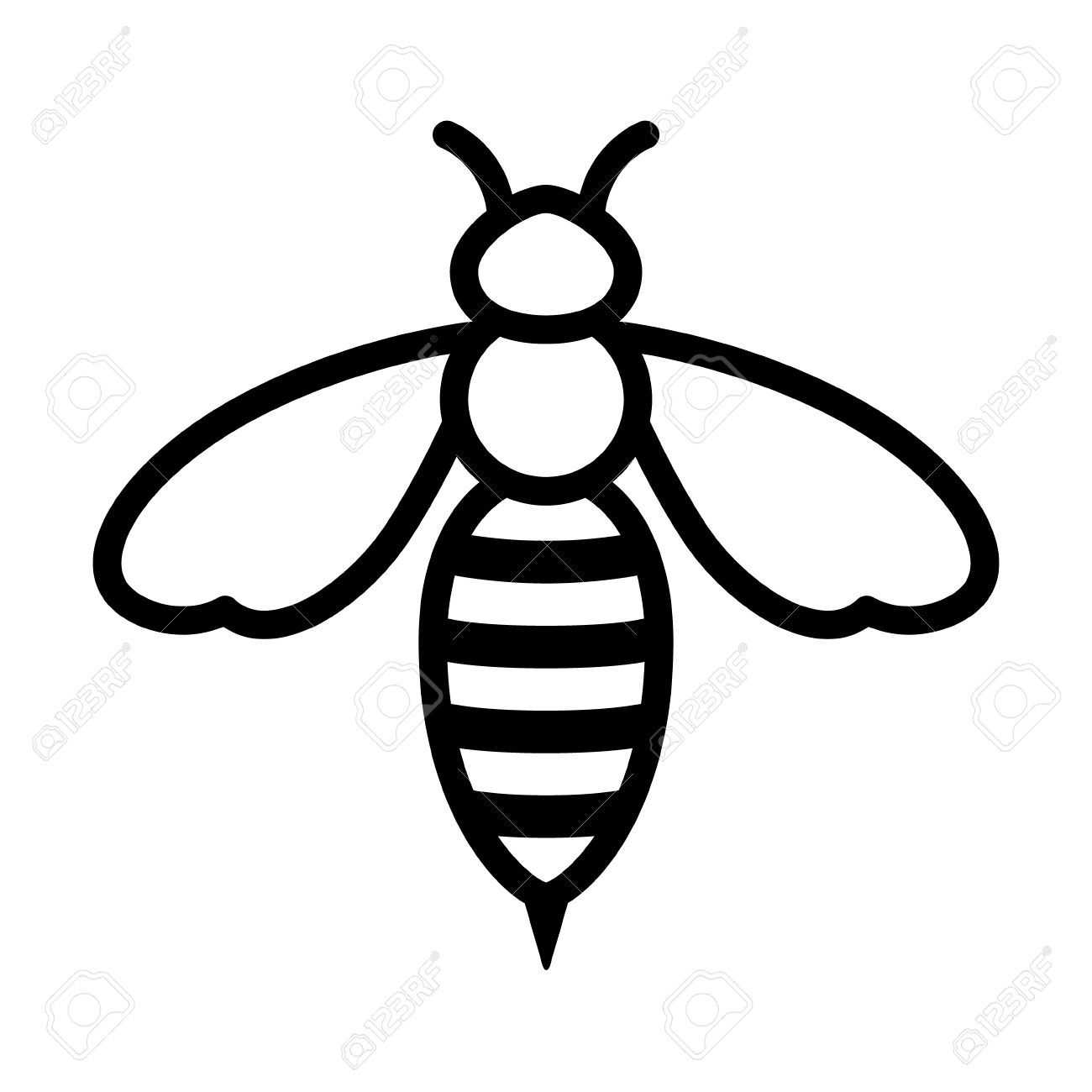 1300x1300 Honey Bee Or Wasp Line Art Icon For Apps And Websites Bee