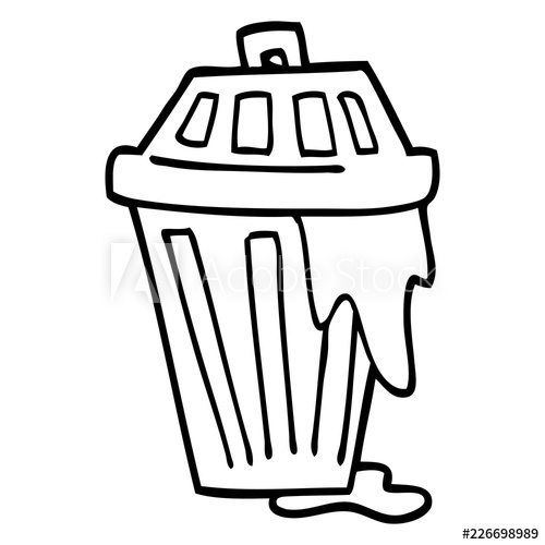 500x500 Line Drawing Cartoon Waste Bin
