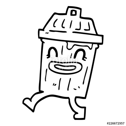 500x500 Line Drawing Cartoon Waste Bin Stock Image And Royalty Free
