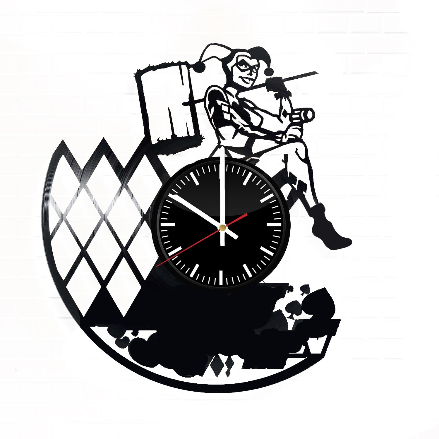 1500x1500 Harley Quinn Design Vinyl Record Wall Clock