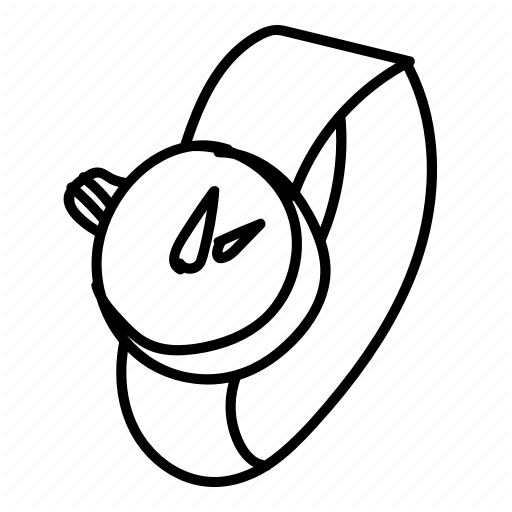 512x512 Doodle, Drawing, Hand Drawn, Smartwatch, Timepiece, Watch Icon
