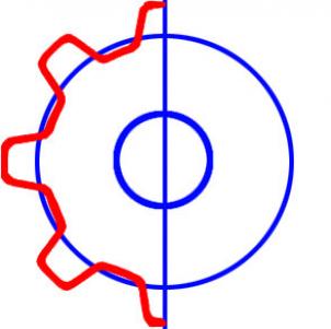 302x301 How To Draw A Gear, Step