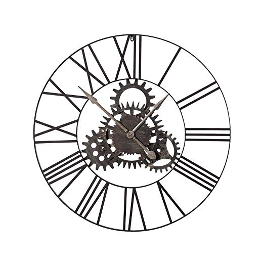 522x522 Curiosityinteriors Cogs Metal Frame Wall Clock Industrial Style
