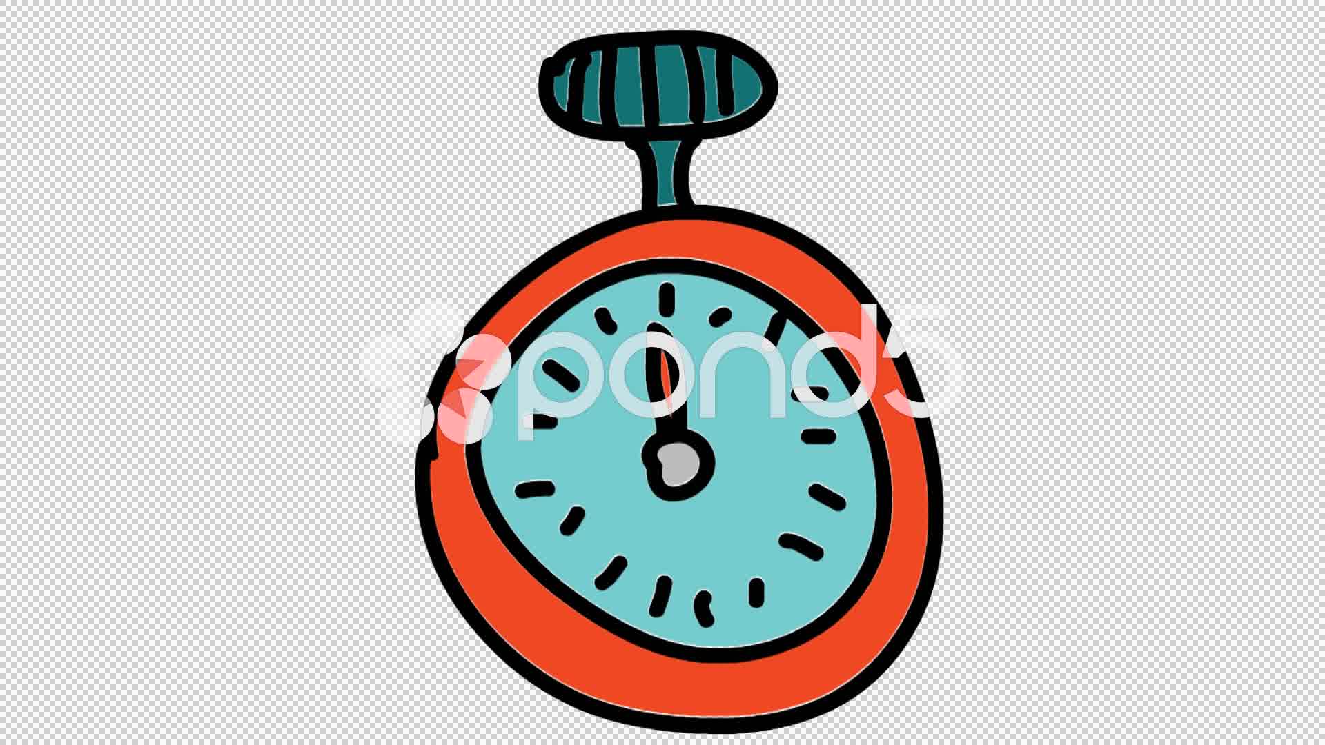 1920x1080 Stop Watch Line Drawing Illustration Animation With Transparent
