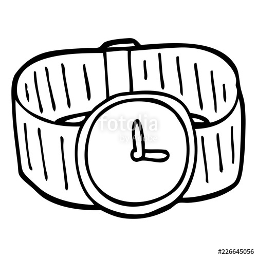 500x500 Line Drawing Cartoon Gold Wrist Watch Stock Image And Royalty