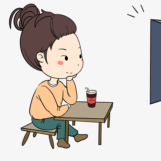 650x651 Girls Wearing Masks Watching Tv Snacks Hand Painted Happy House