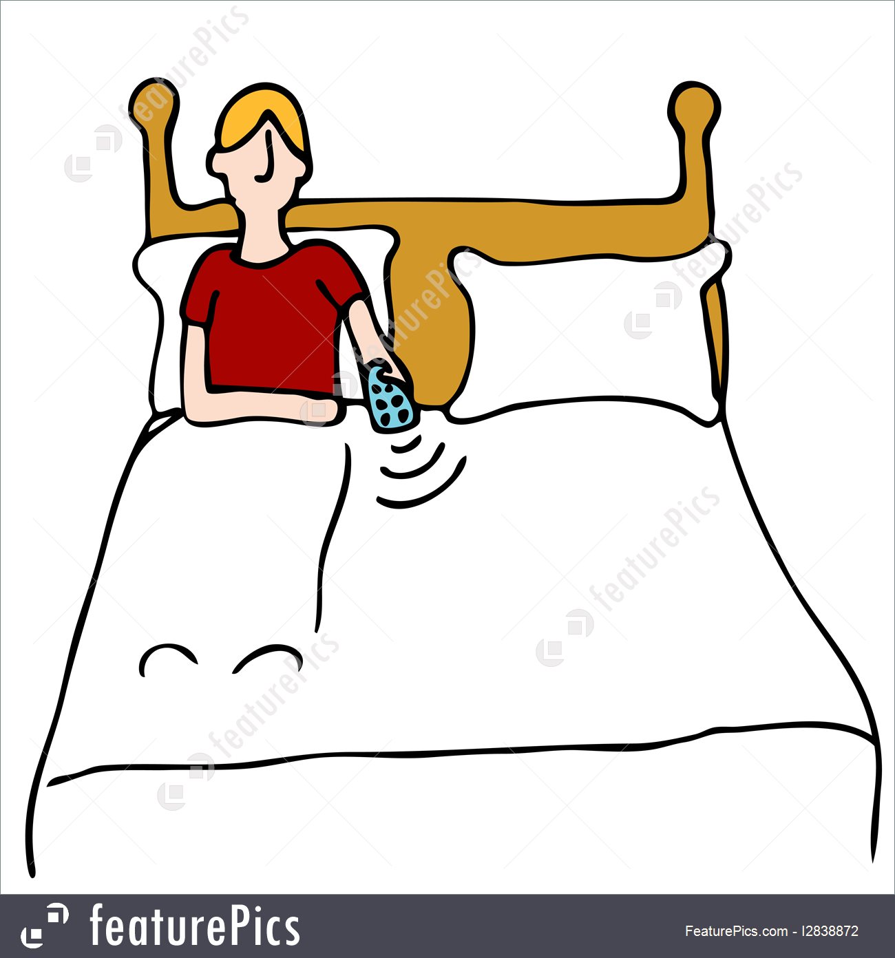 1300x1392 Watching Tv In Bed Illustration