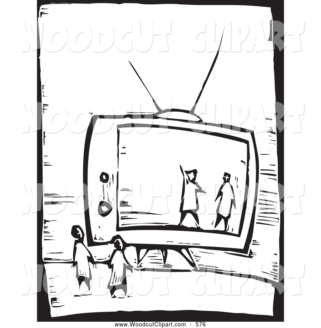 1024x1044 Watching Tv Clipart Black And White