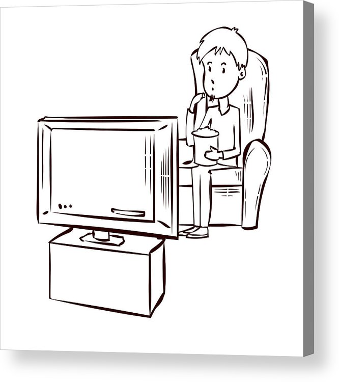 Watching Tv Drawing Free download on ClipArtMag