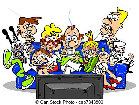 450x341 Family Watching Tv Clipart On Tvwbg Drawing