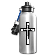190x190 Cross Jesus God Religion Drawing Cartoon Water Bottle Spreadshirt