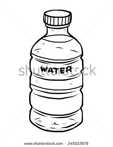 360x470 Drinking Water Bottle Clipart Black And White