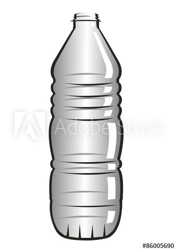 354x500 Vector Drawing Of A Plastic Water Bottle