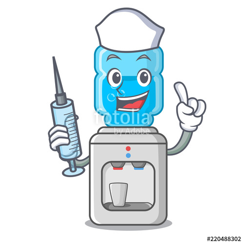 500x500 Fitness Cartoon Water Cooler For Office And Home Stock Image