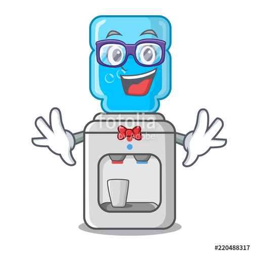 500x500 Geek Electric Water Cooler Against The Cartoon Stock Image