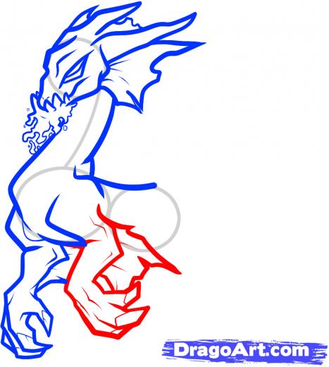467x520 Step How To Draw A Water Dragon, Blue Dragon