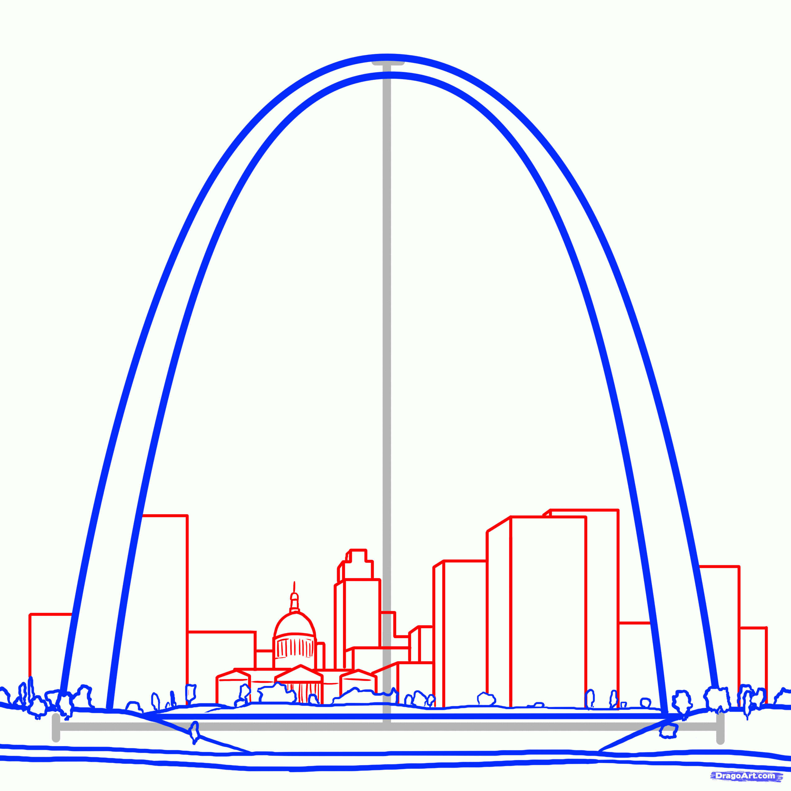 2550x2550 how to draw the gateway arch, gateway arch, step