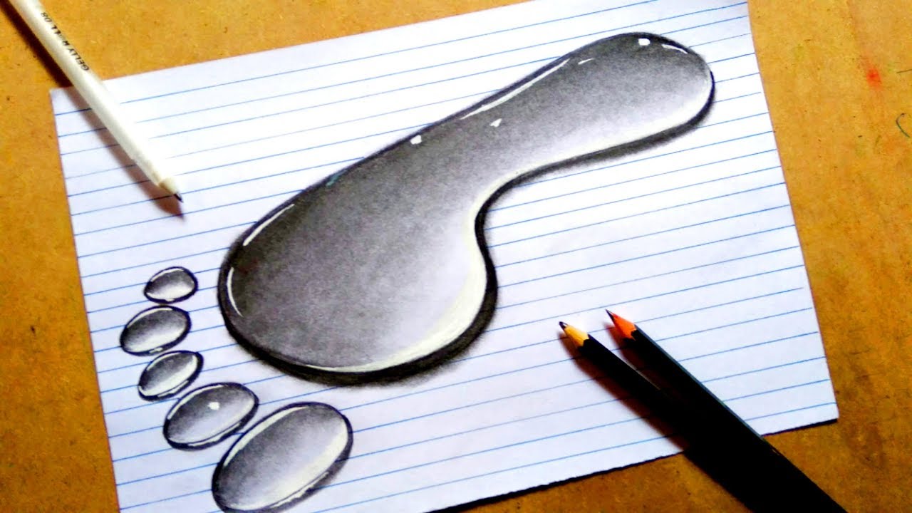 1280x720 Footprint Pencil Drawing