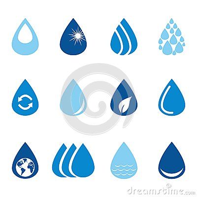 400x400 Set Of Vector Water Drops Mood Boards Water Icon, Drop Logo