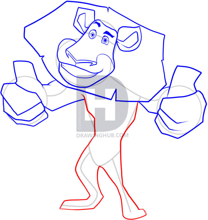 682x720 How To Draw Alex From Madagascar, Step