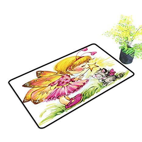 466x466 Gmnalahome Extra Thick Door Mat Kid Fairy Watercolor