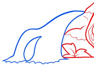 302x210 Draw A Waterfall For Kids, Step