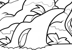 302x210 Drawing Printout How To Draw A Waterfall For Kids