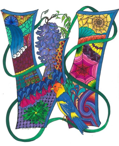 489x600 Waterfall Drawings