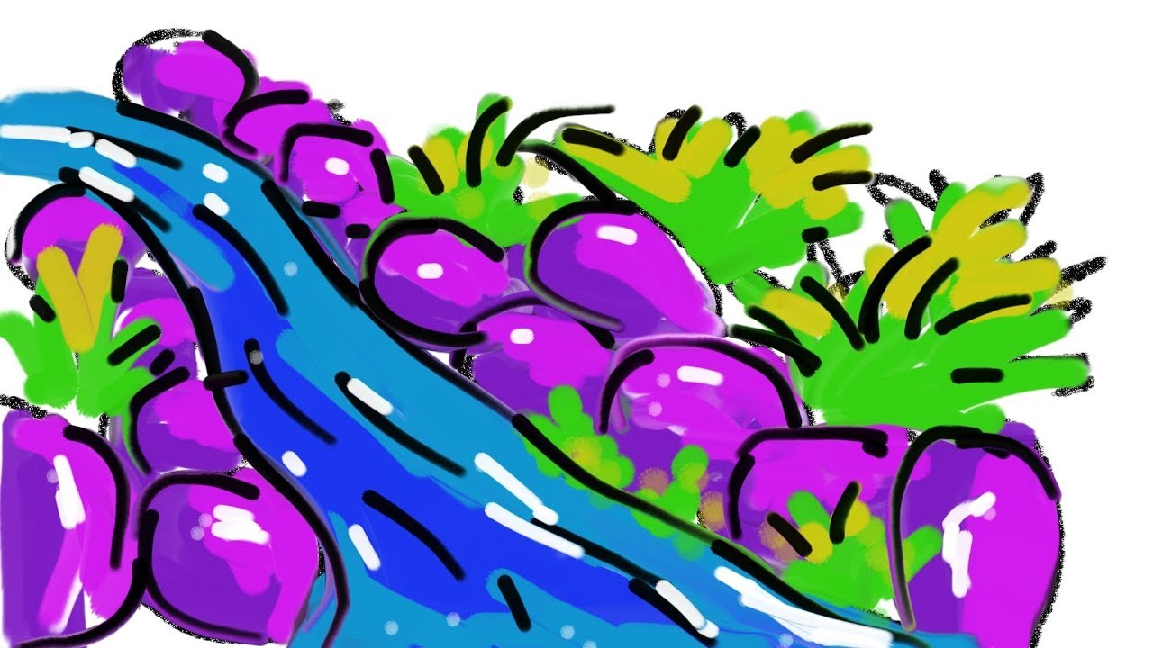 1280x720 Waterfall Scenery Drawing For Kids And For Beginners