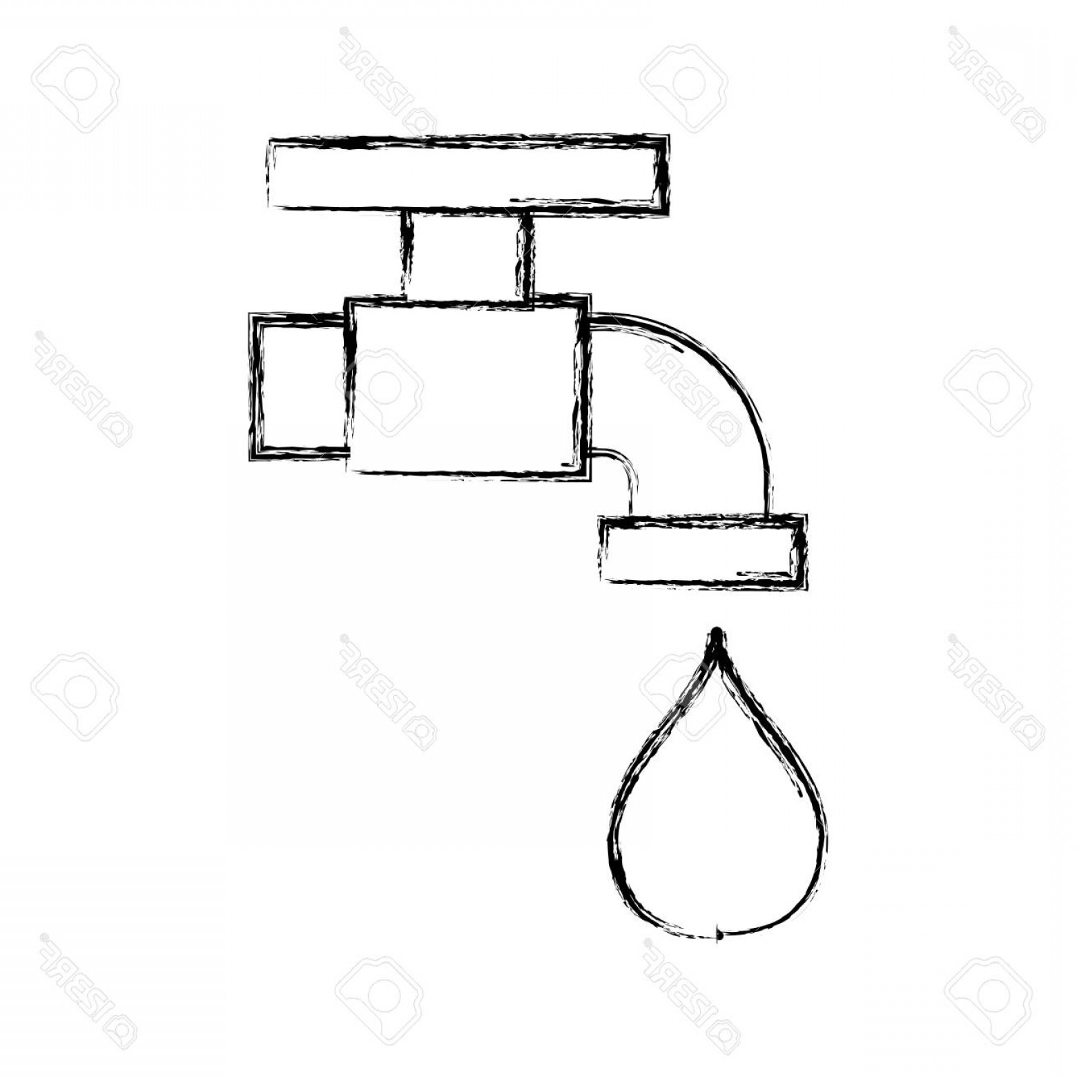 1560x1560 Photostock Vector Water Faucet With Drop Icon Over White