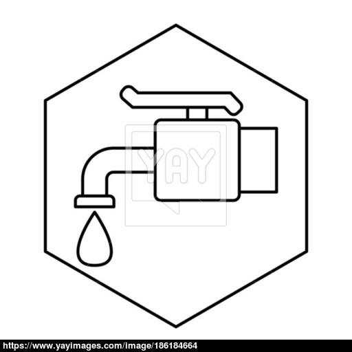 512x512 Thin Line Faucet Water Icon Vector