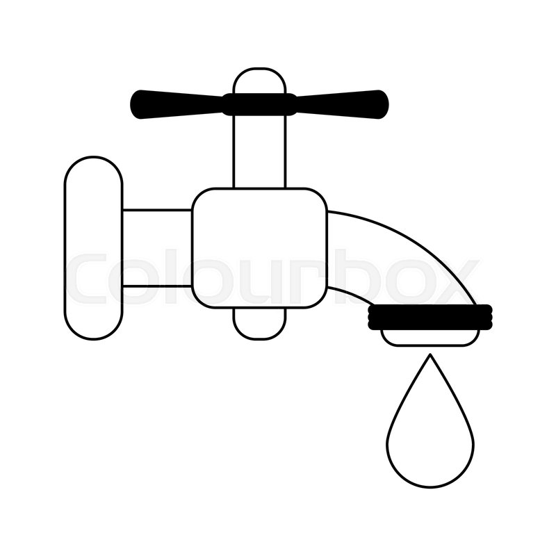 800x800 Water Faucet With Drop Vector Stock Vector Colourbox