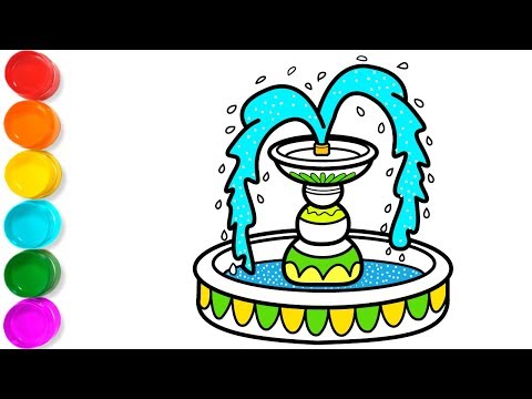 480x360 Download How To Draw A Fountain Fountain Drawing Coloring Pages