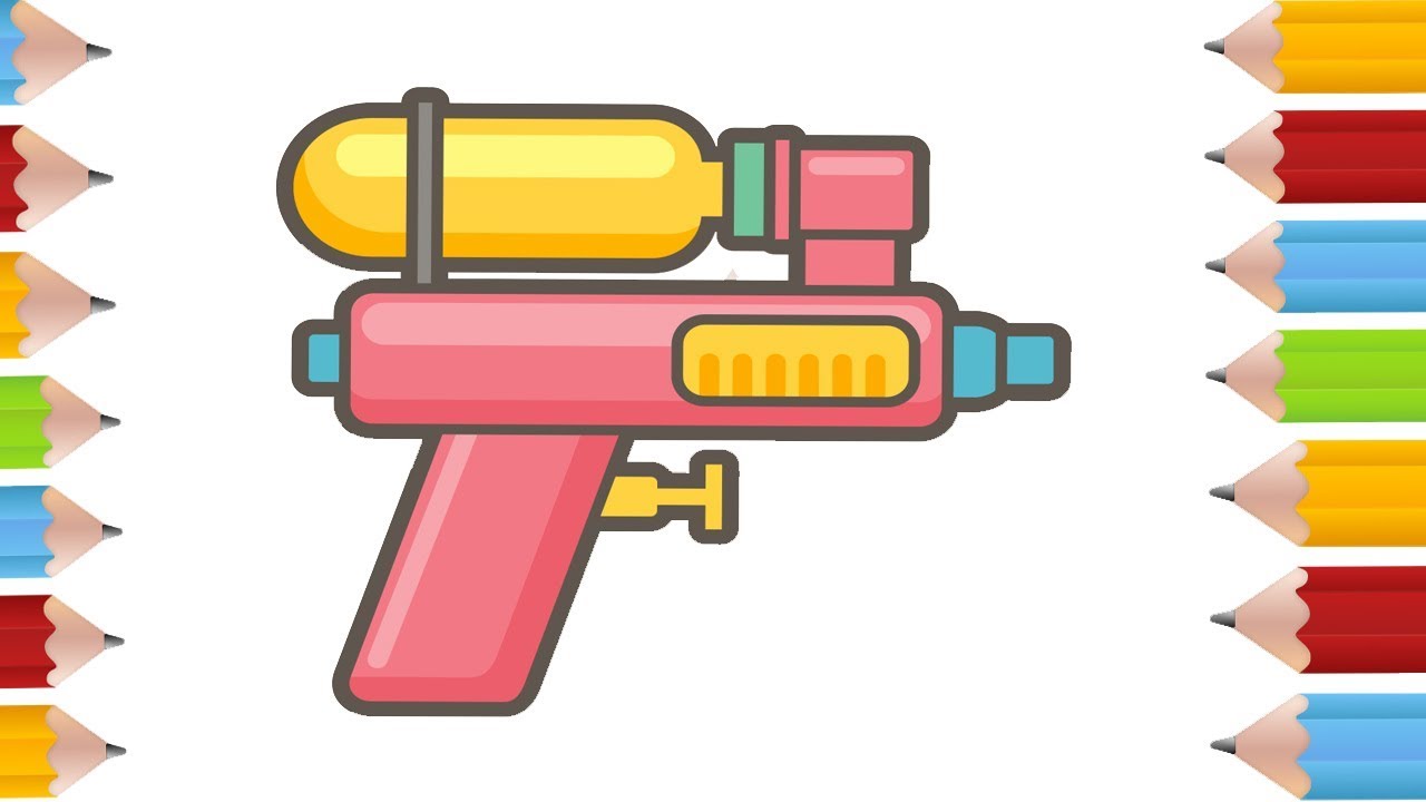 1280x720 Coloring Pages Colorful Water Gun Coloring Pages And Drawing