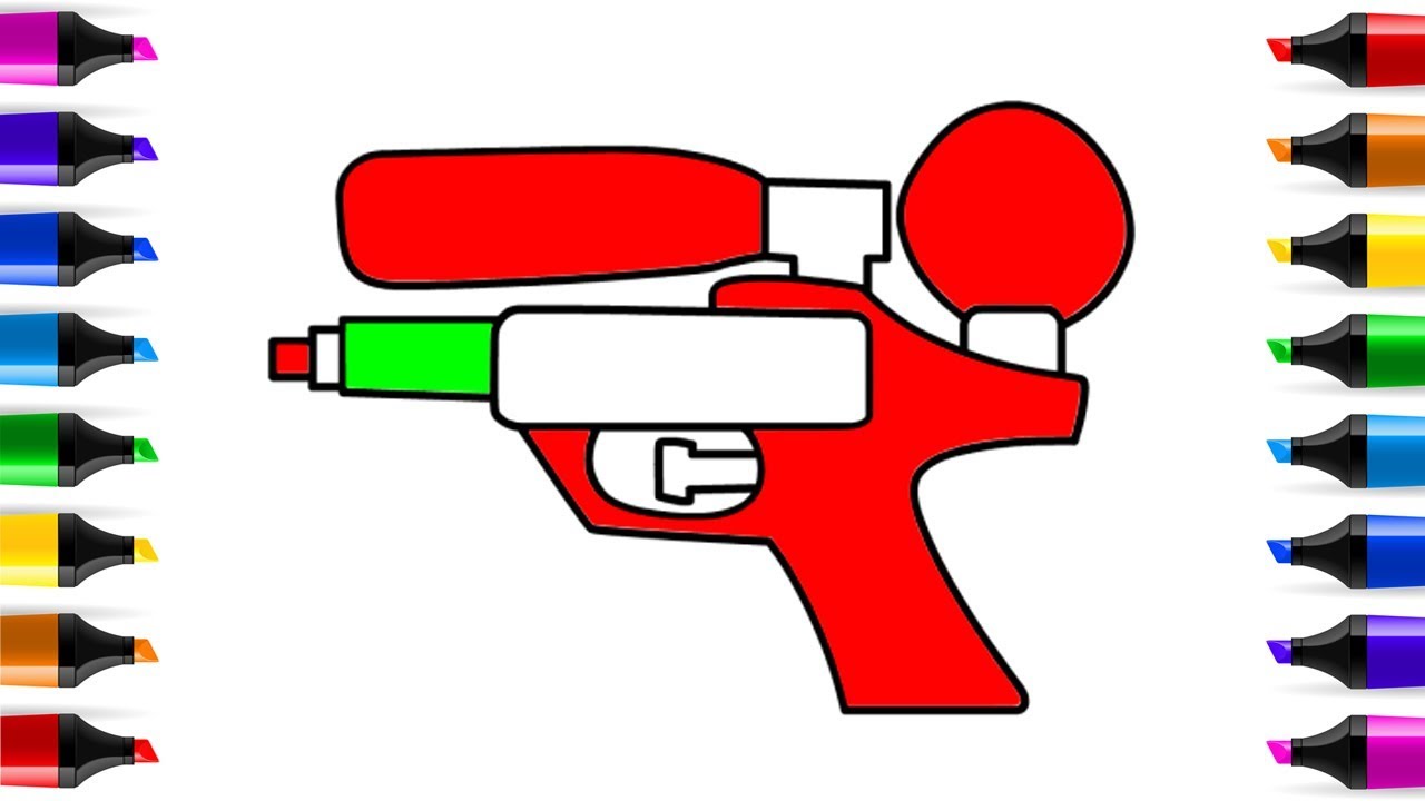 1280x720 Drawing Colorful Water Gun Coloring Pages Drawing Colors
