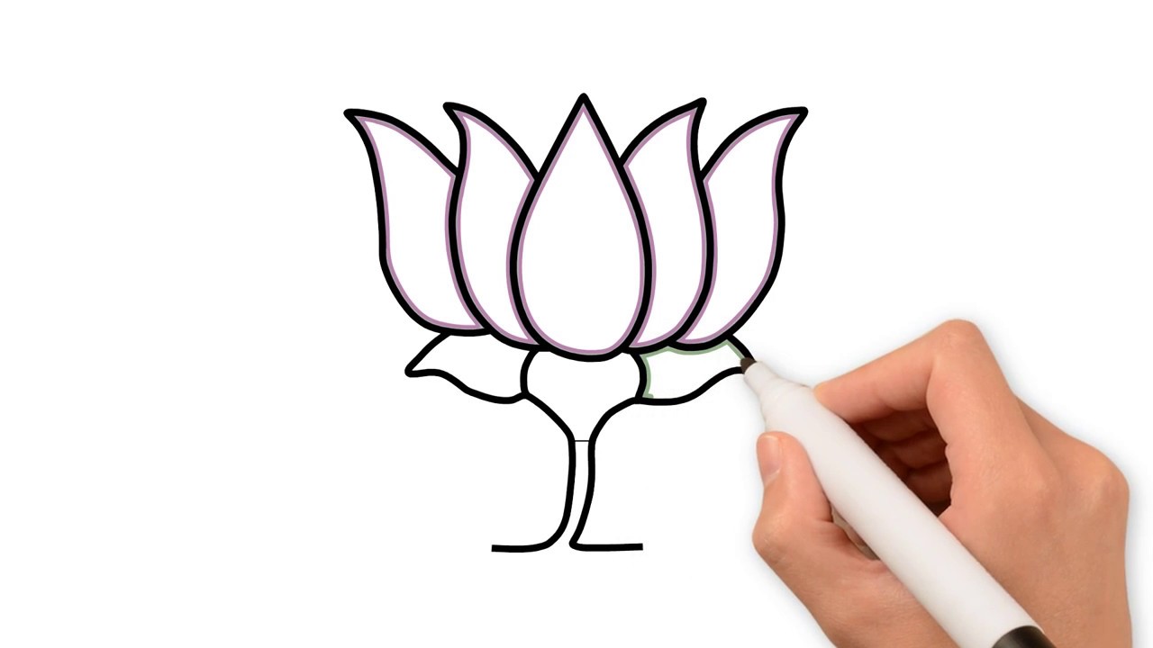 1280x720 Kids How To Draw A Water Lily Flower Very Easy
