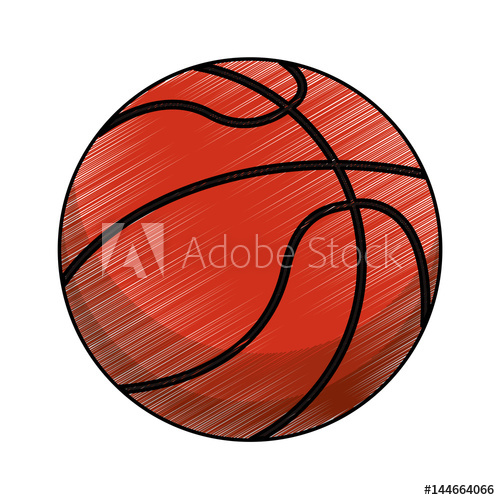 500x500 Drawing Basketball Ball Equipment Vector Illustration
