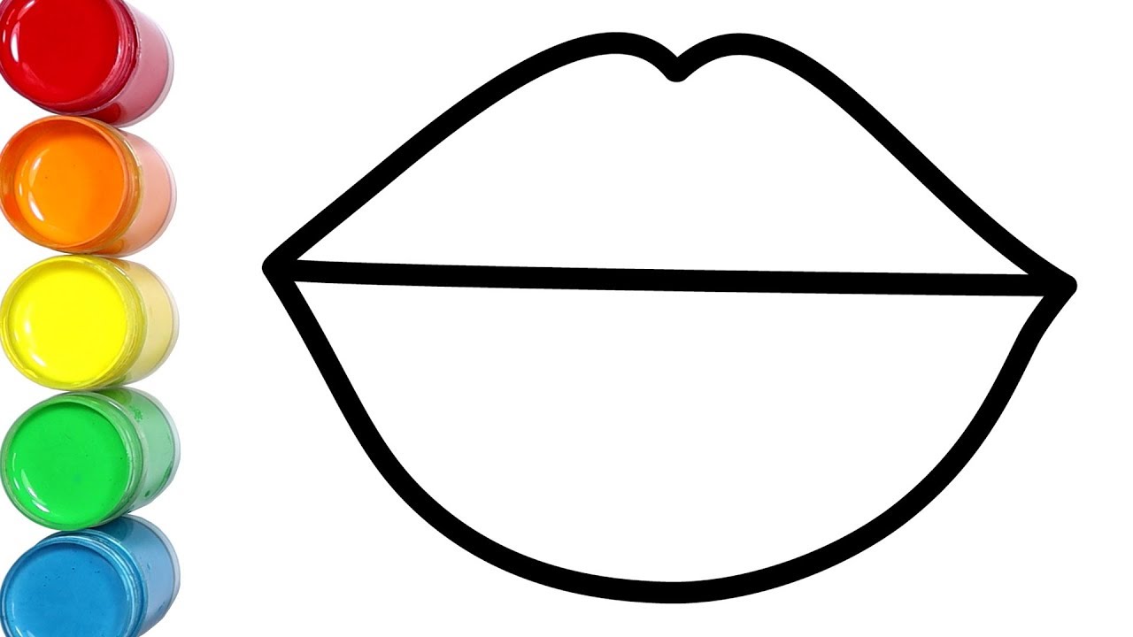 1280x720 Lips Drawing Coloring For Kids Toddlers