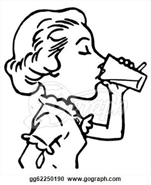 303x370 Drink Water Black White Clipart