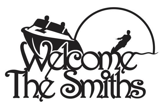 570x367 Personalized Welcome Sign Boat And Waterskier
