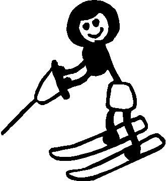 330x360 Water Ski Girl Stick Figure Decal Sticker