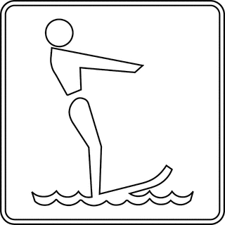 320x320 Water Skiing Outline Clipart Etc