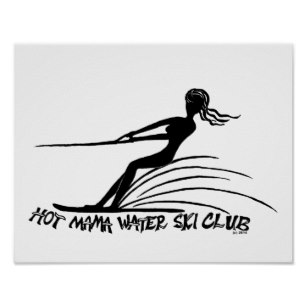 307x307 Water Skiing Girl Art Wall Zazzle