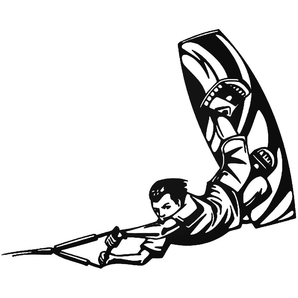 1000x1000 Water Skiing Vinyl Decal Sticker