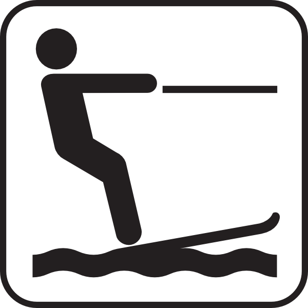 600x600 Water Skiing White Clip Art