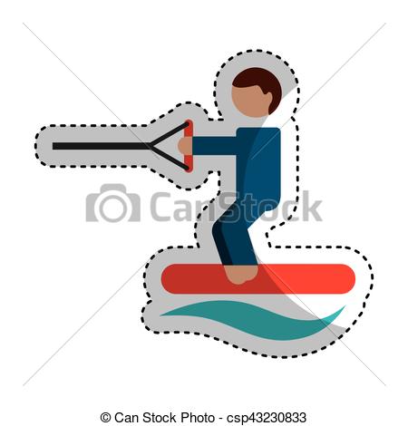 450x470 Water Ski Sport Icon Vector Illustration Design