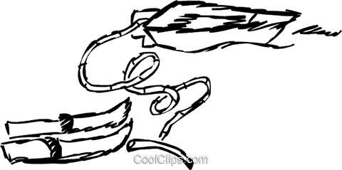 480x239 water skis and boat royalty free vector clip art illustration