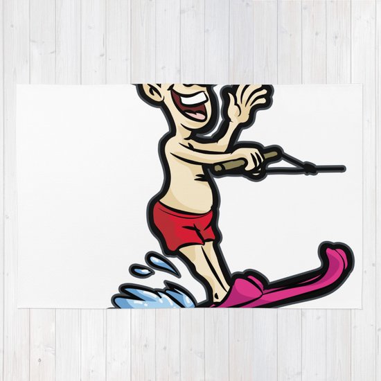 550x550 Happy Water Ski Guy Summer Present Rug