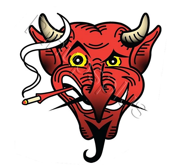 620x589 Vintage Rockabilly Style Devil Head Guitar Decal On White Reverb